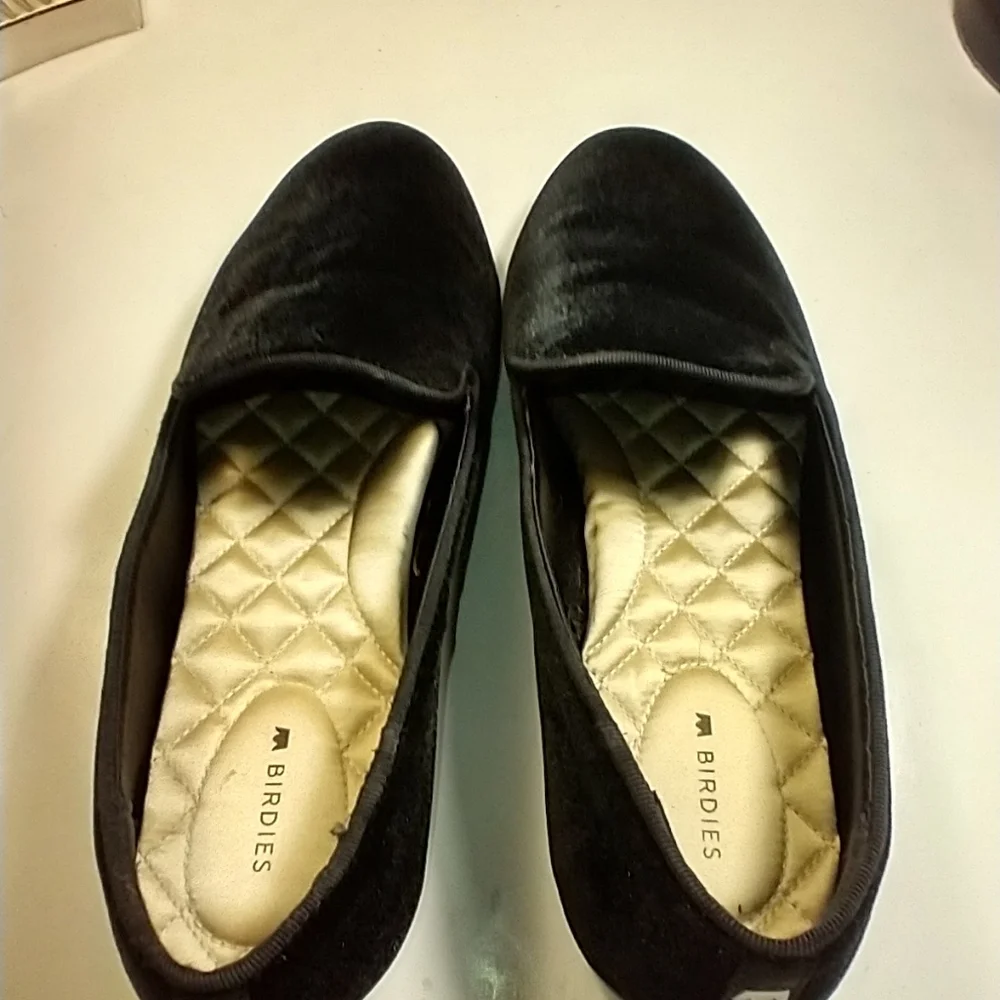 Birdies The Starling Black Velvet Loafers Shoes Women's sz 10.